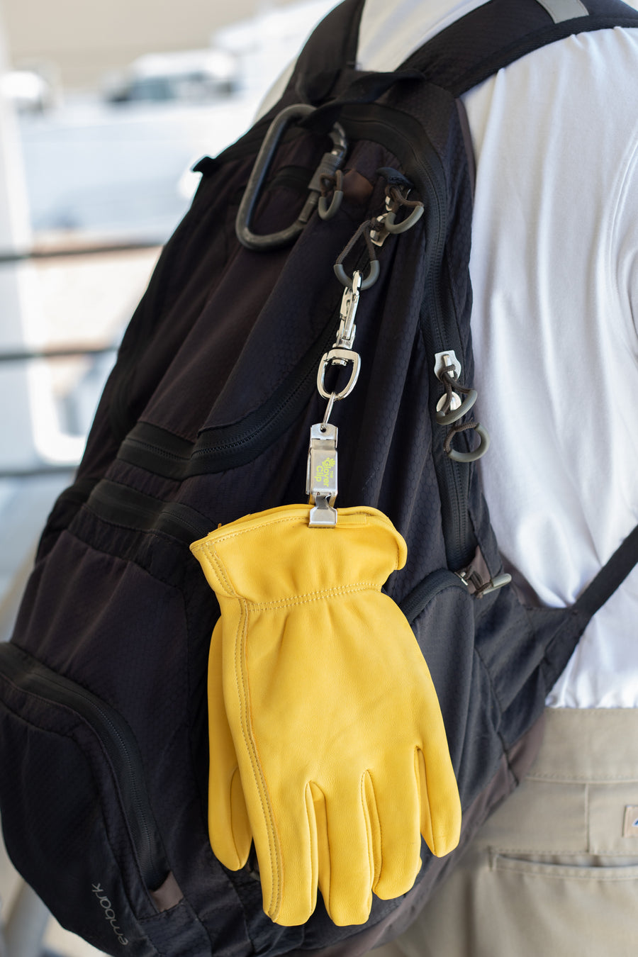 The Glover Clip The original allsteel, heavyduty glove clip